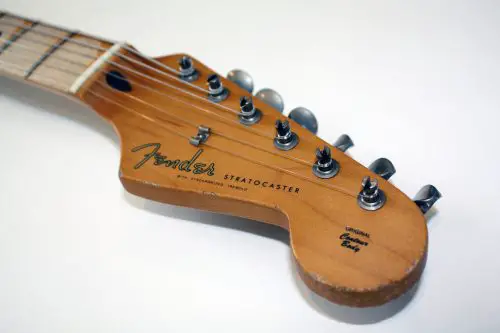 Reliced guitar head stock