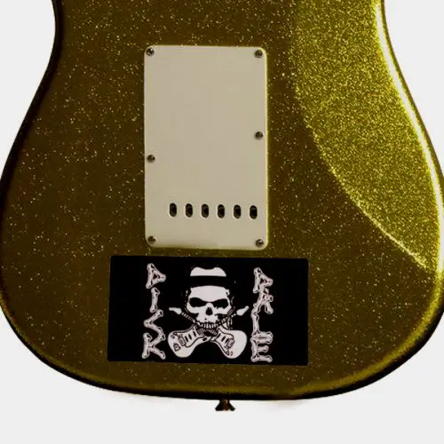 Sticker on back of guitar