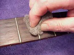 clean fretboard with steel wool